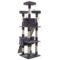 170cm Cat Tree Scratching Post Scratcher Pole Gym Toy House Furniture Multilevel - grey