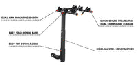 3 Bike Rack Bicycle Car Rear Carrier 2" Steel Foldable Steel Hitch Mount Towbar