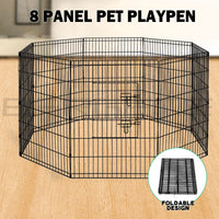 24" 8 Panel Pet Dog Playpen Puppy Exercise Cage Enclosure Fence Play Pen