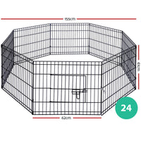 24" 8 Panel Pet Dog Playpen Puppy Exercise Cage Enclosure Fence Play Pen