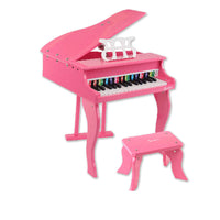 Kids Wooden Pretend Musical Toy Baby Children Grand Toy Mini 30 Keys Piano Pink