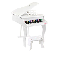 Kids Wooden Pretend Musical Toy Baby Children Grand Toy Mini 30 Keys Piano White