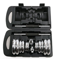 20KG Chrome Dumbbell Set Weight Dumbbells Home Gym Training Fitness BarBell Case