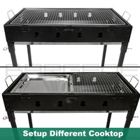 Large Portable Charcoal Outdoor BBQ Barbecue Grill Set