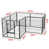 Extra Heavy Duty 8 Panel Pet Playpen Dog Cage Puppy Exercise Crate Enclosure Rabbit Fence