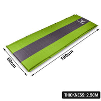 Self Inflating Mattress Sleeping Mat Air Bed Camping Camp Hiking Joinable Single - green