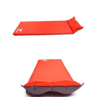 Double Air Bed Self Inflating Mattress Sleeping Mat Camping Camp Hiking Joinable - red