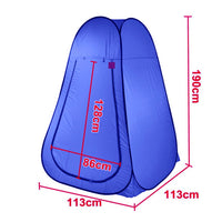 Pop Up  Portable Privacy Shower room Tent &20L Outdoor Camping Water Bag Camp Set - blue