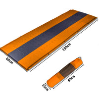 Self Inflating Mattress Sleeping Pad Mat Air Bed Camping Camp Hiking Joinable - orange