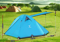 2 Person Portable Outdoor Lightweight Cycling Hiking Backpacking Camping Waterproof Tent - Blue