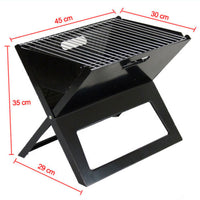 Portable Notebook Grill Foldable Folding Charcoal BBQ Camping Picnic Barbecue