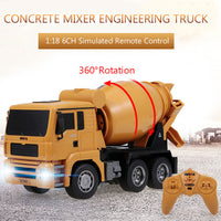 1/18 RC Engineering Construction Concrete Cement Mixer Truck Remote Control Toy Kids Gift