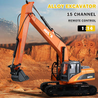 1/14 15CH RC Alloy Long Arm Excavator Construction Engineering Vehicle Toy