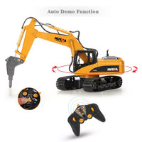 1/14 16CH RC Broken Drill Drilling Excavator Construction Vehicle Toy Gift