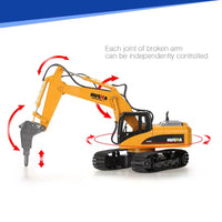 1/14 16CH RC Broken Drill Drilling Excavator Construction Vehicle Toy Gift