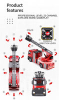 1:14 RC Fire Truck Extensible Ladder Toy Car Water Gun Construction Light Sound Gift