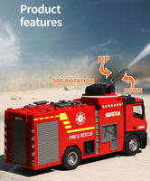 1:14 RC Fire Truck Toy Car Water Cannon Gun Construction Kids Toy