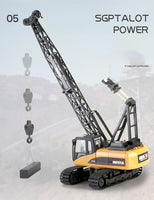 RC CRANE 1:14 2.4Ghz Construction Tower Excavator Truck Toy Kids Boys Gift