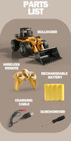 1/18 6CH RC Alloy Construction Loader Bulldozer Engineering Vehicle Toy