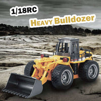 1/18 6CH RC Alloy Construction Loader Bulldozer Engineering Vehicle Toy