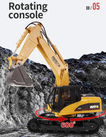 1/14 15CH RC Alloy Excavator Construction Engineering Vehicle Digger Toy Gift