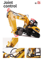 1/14 15CH RC Alloy Excavator Construction Engineering Vehicle Digger Toy Gift