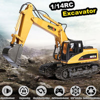 1/14 15CH RC Alloy Excavator Construction Engineering Vehicle Digger Toy Gift