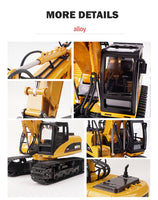 1/14 15CH RC Alloy Excavator Construction Engineering Vehicle Digger Toy Gift