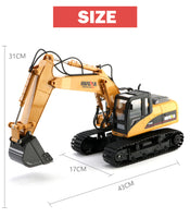 1/14 15CH RC Alloy Excavator Construction Engineering Vehicle Digger Toy Gift