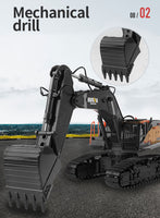 1/14 22CH RC Alloy Excavator Construction Engineering Vehicle Toy Gift