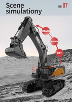 1/14 22CH RC Alloy Excavator Construction Engineering Vehicle Toy Gift