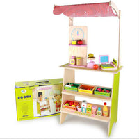 Kids Wooden Toy Pretend Play Marketplace Stand Fruit Veg Shop Stall Supermarket