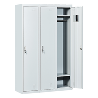 Three-Door Side by Side Office Gym Shed Storage Locker
