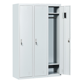 Three-Door Side by Side Office Gym Shed Storage Locker