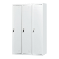 Three-Door Side by Side Office Gym Shed Storage Locker