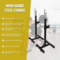 Squat Rack Stand Pair Bench Press Weight Lifting Barbell