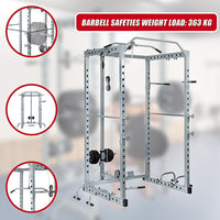 Power Rack Squat Cage Stands w Lat Pulldown Home Gym