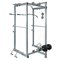 Power Rack Squat Cage Stands w Lat Pulldown Home Gym