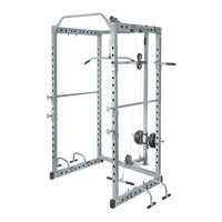 Power Rack Squat Cage Stands w Lat Pulldown Home Gym