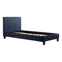 Single PU Leather Bed Frame Blue