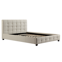 Queen PU Leather Deluxe Bed Frame White