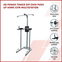 AB Power Tower Dip Chin Push Up Home Gym MultiStation