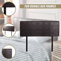 PU Leather Double Bed Headboard Bedhead - Brown