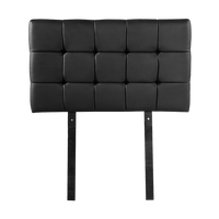 PU Leather Single Bed Deluxe Headboard Bedhead - Black