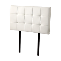 PU Leather Single Bed Deluxe Headboard Bedhead - White