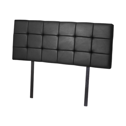 PU Leather Double Bed Deluxe Headboard Bedhead - Black