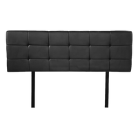 PU Leather Double Bed Deluxe Headboard Bedhead - Black