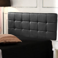 PU Leather Double Bed Deluxe Headboard Bedhead - Black