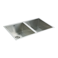 770x450mm Handmade Stainless Steel Undermount / Topmount Kitchen Sink with Waste