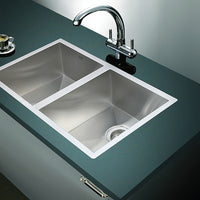 770x450mm Handmade Stainless Steel Undermount / Topmount Kitchen Sink with Waste